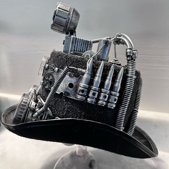 Women\'s Steampunk Fedora Hat with Mechanical Gears Costume Cosplay Retro